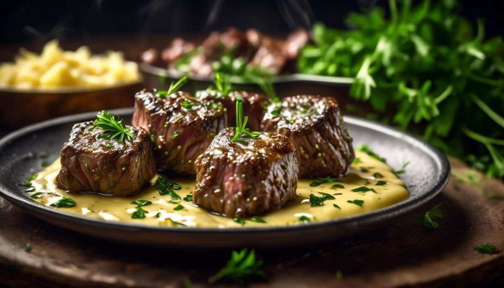 savory tender garlic infused steak