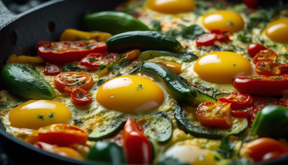 skillet cooking with veggies