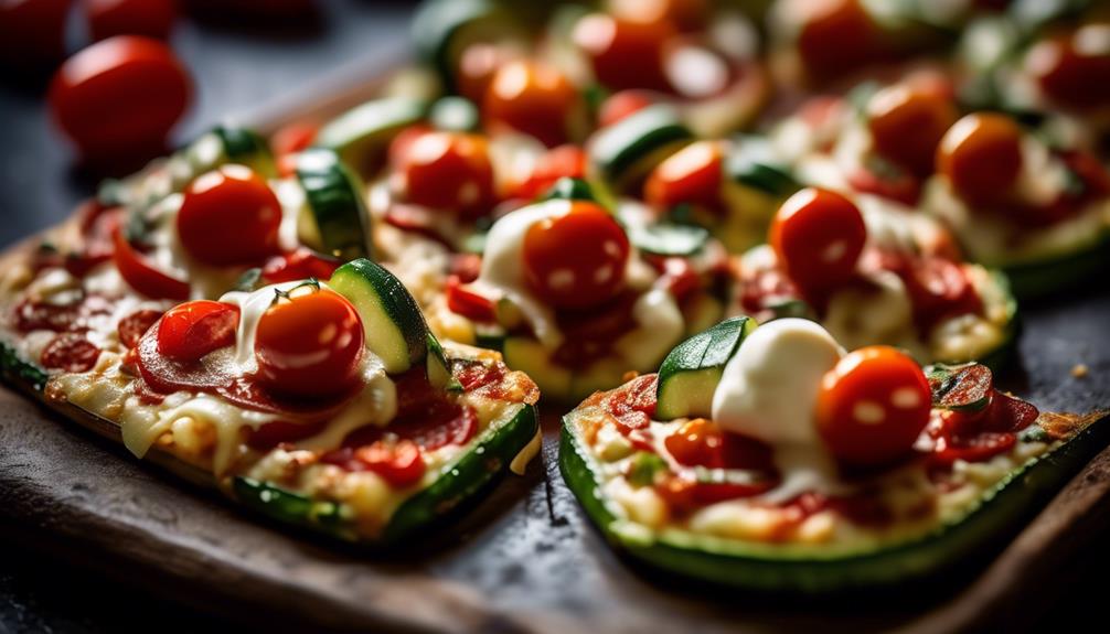 small zucchini slices as pizza bites