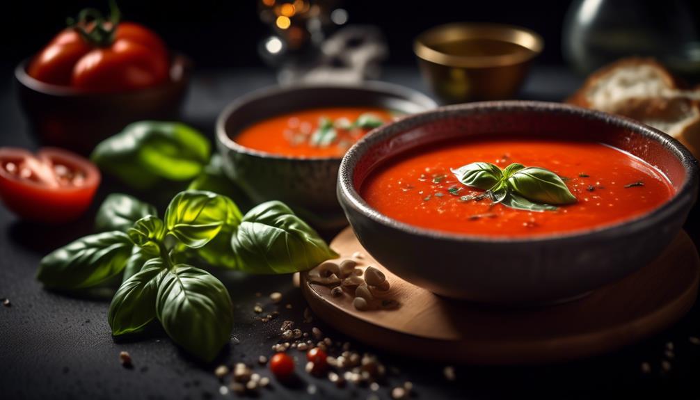 soup with tomato and basil