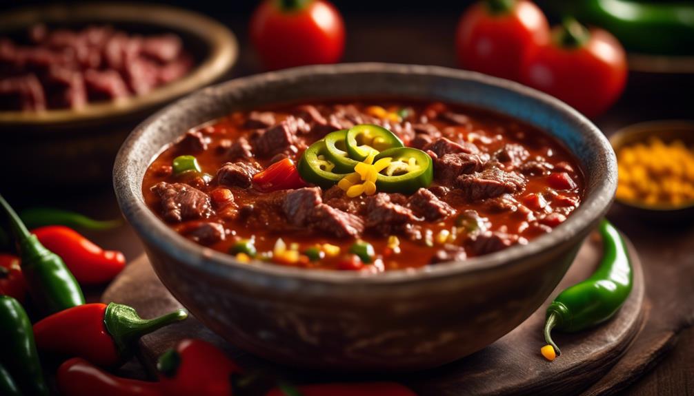 spicy beef chili with jalapenos