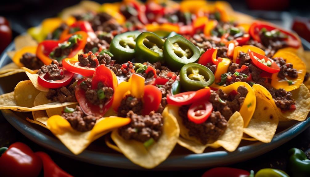 spicy bite sized pepper nachos