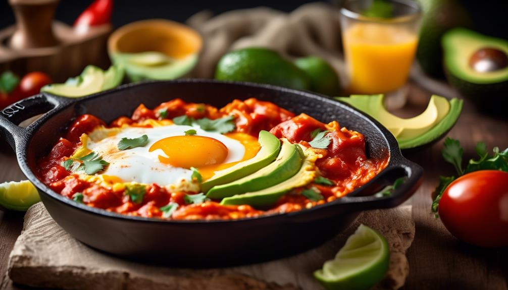 spicy mexican breakfast with avocado