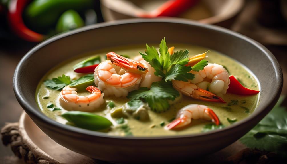 spicy shrimp in thai curry