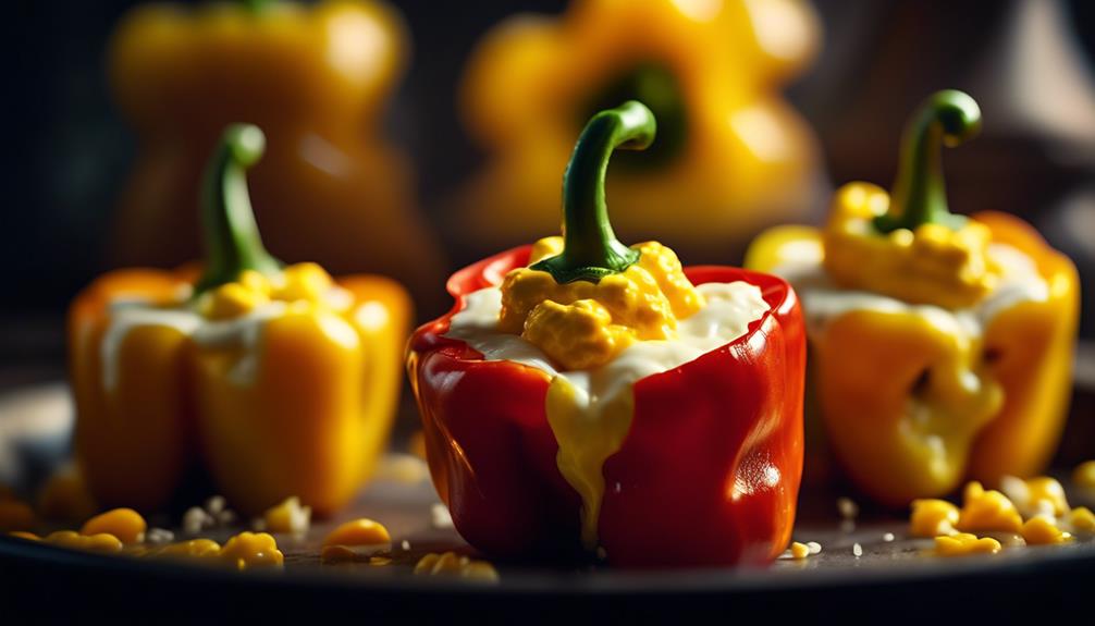 stuffed peppers with cheesy eggs