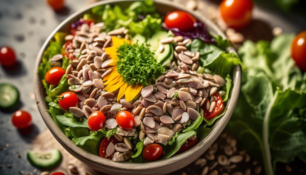 tasty salad with sunflower seeds