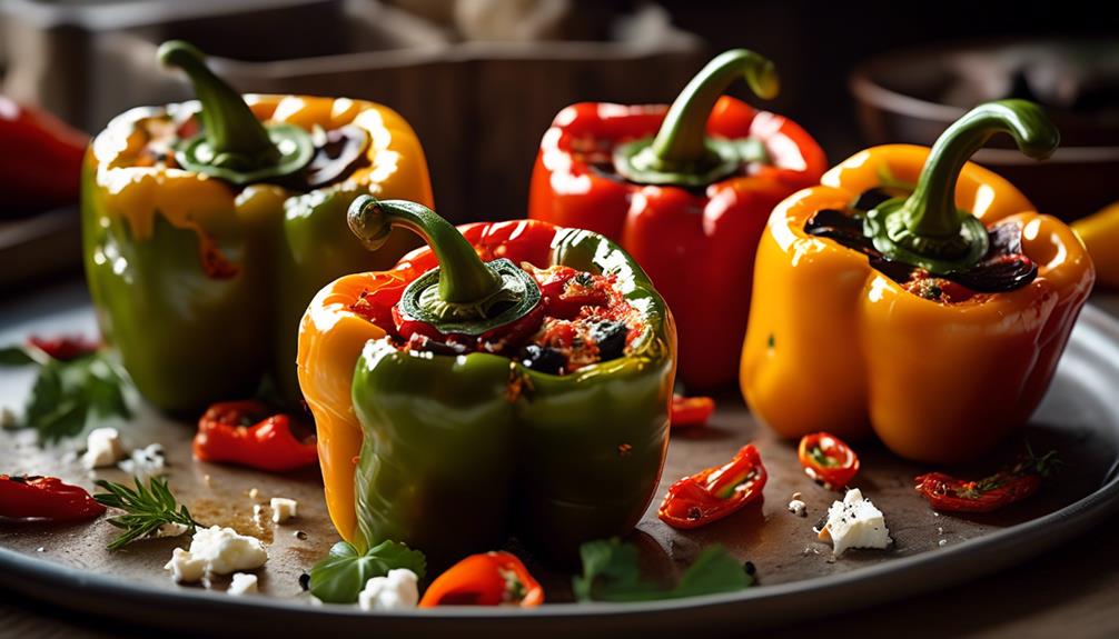 tasty vegetarian mediterranean bell peppers