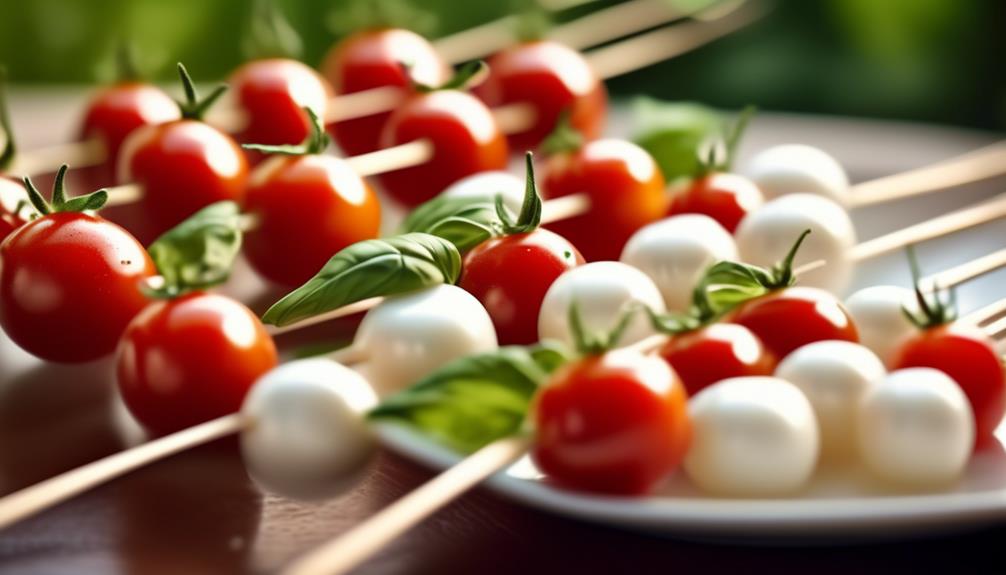 tomato mozzarella basil skewers