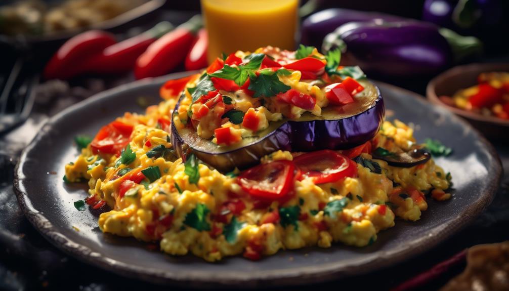 vegetarian breakfast with veggies