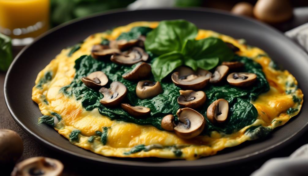 vegetarian omelette with spinach