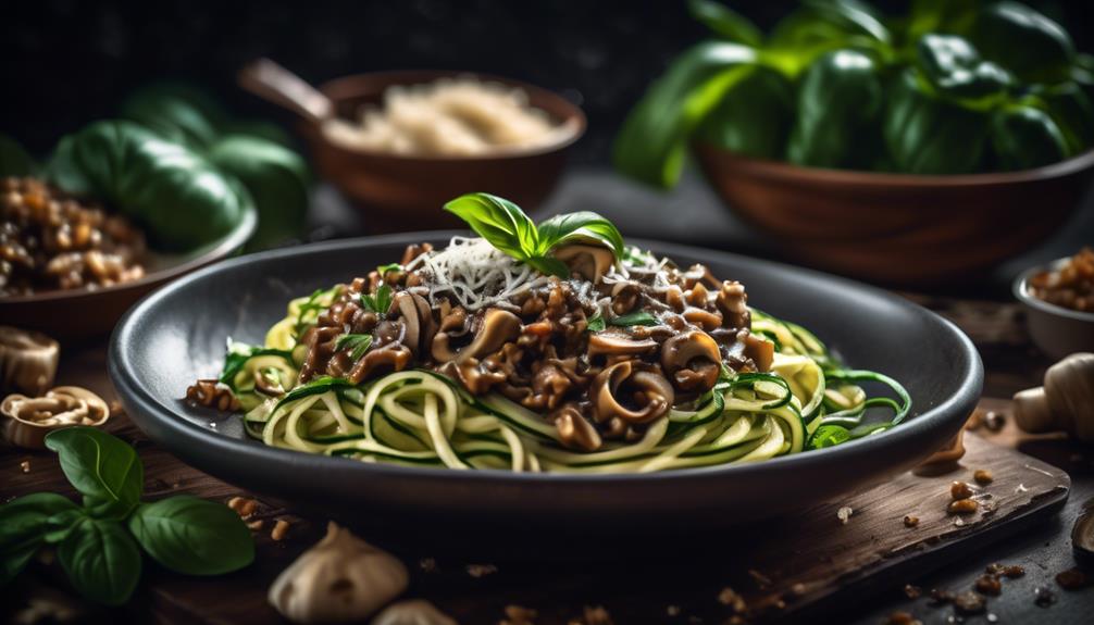 vegetarian pasta with mushrooms