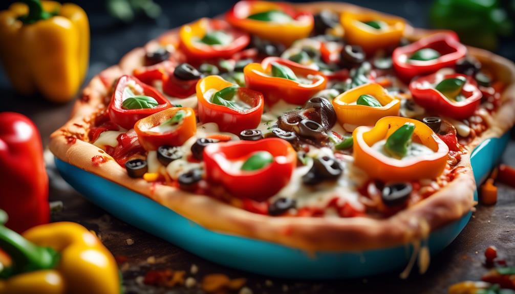 vegetarian pizza with bell peppers