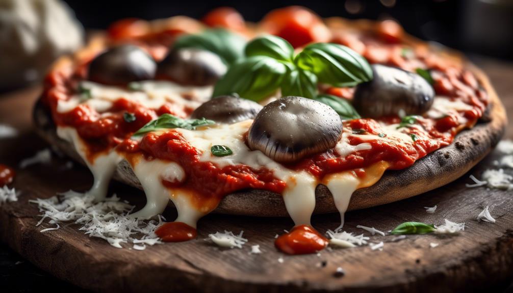 vegetarian pizza with mushrooms