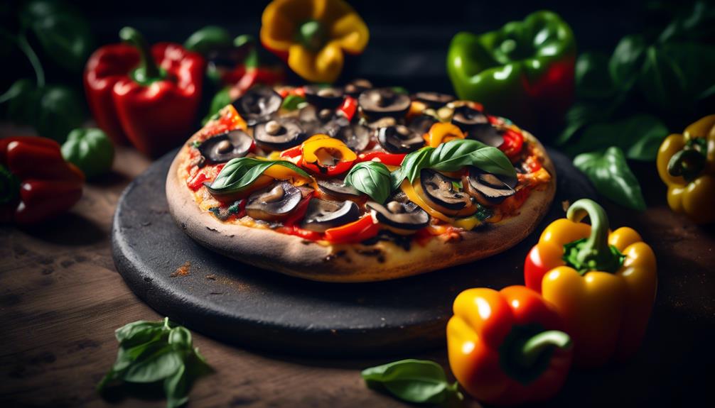 vegetarian pizza with mushrooms