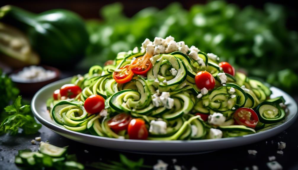 vegetarian salad with zucchini