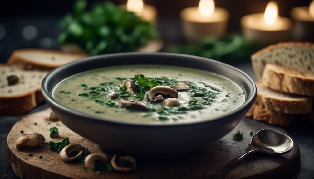 vegetarian soup with mushrooms