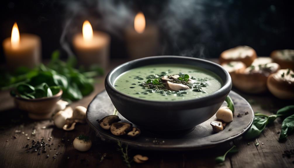 vegetarian soup with spinach