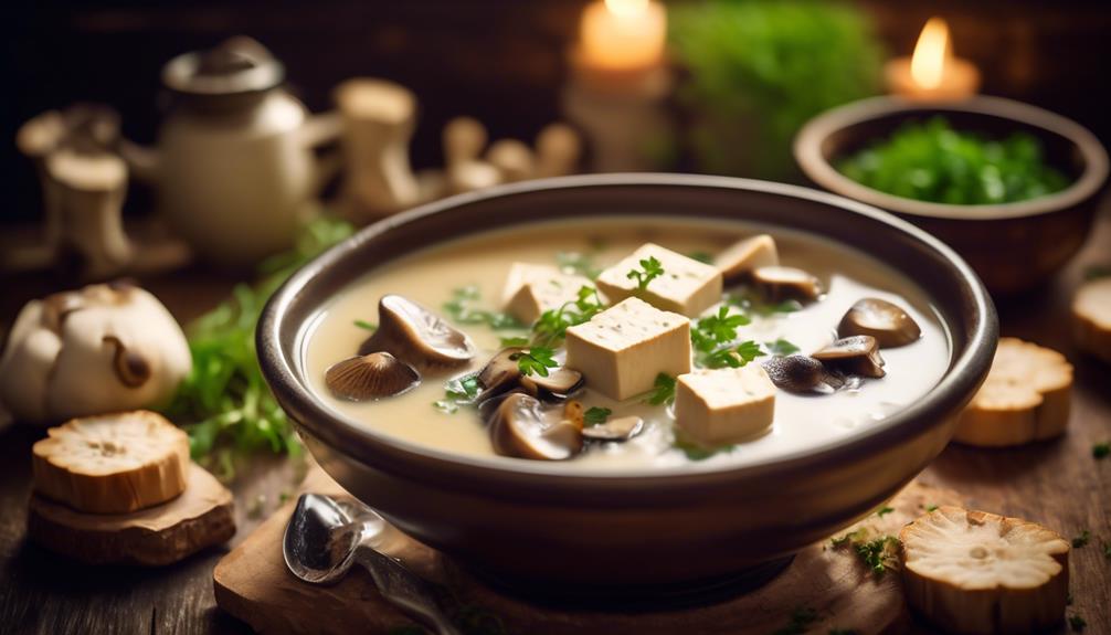 vegetarian soup with tofu