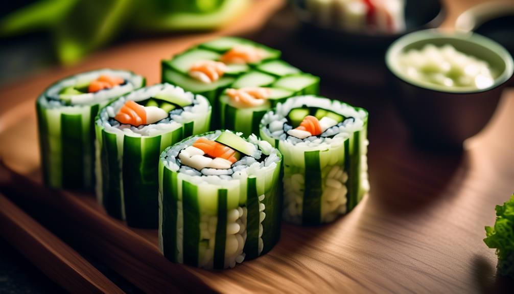 vegetarian sushi with cream cheese