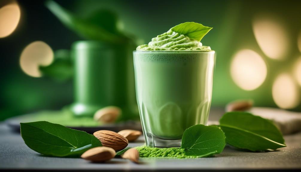 vibrant green matcha latte