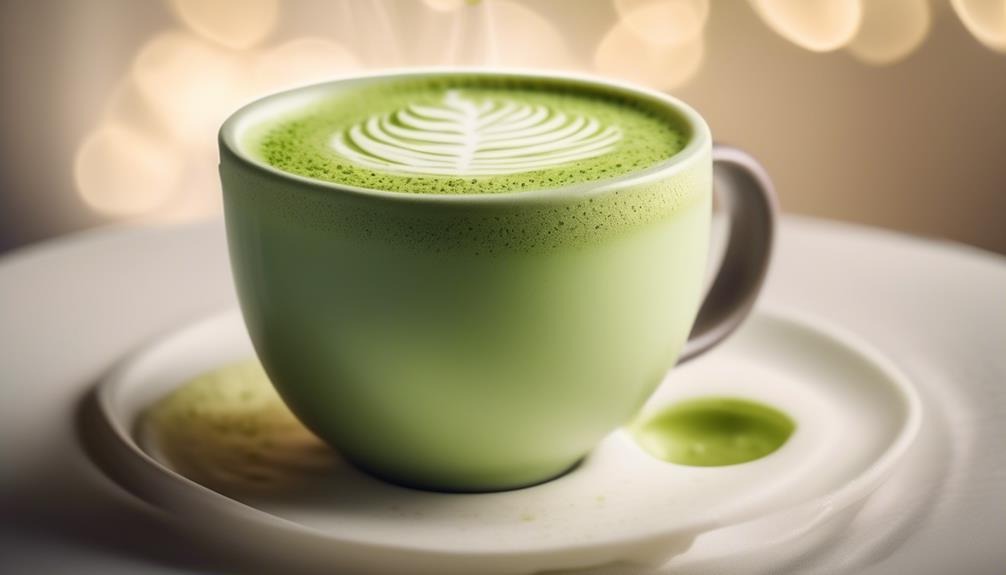 vibrant green matcha latte