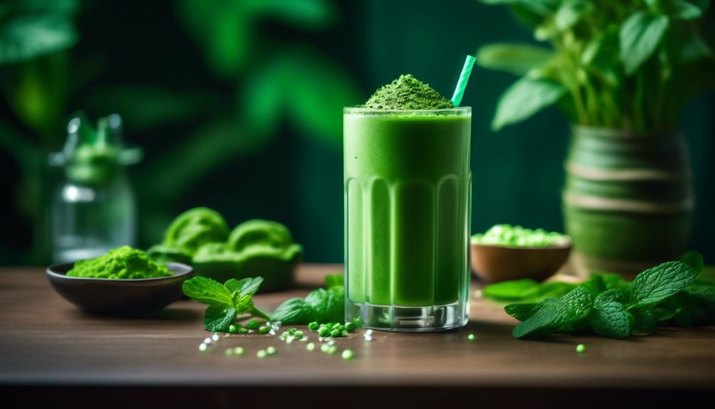 vibrant green matcha tea