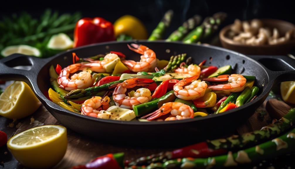 zesty shrimp cooked in skillet