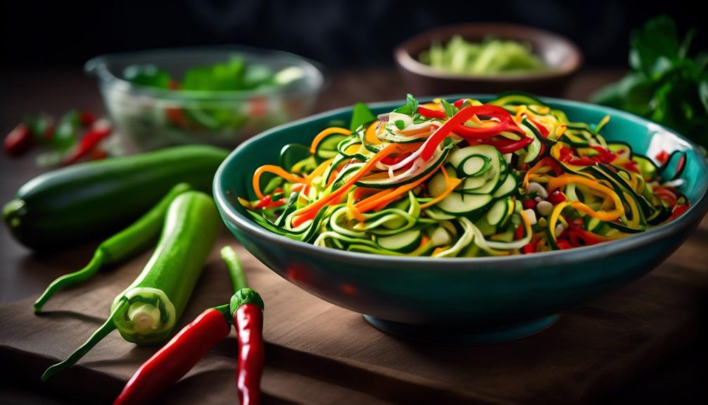 zesty thai inspired zucchini salad