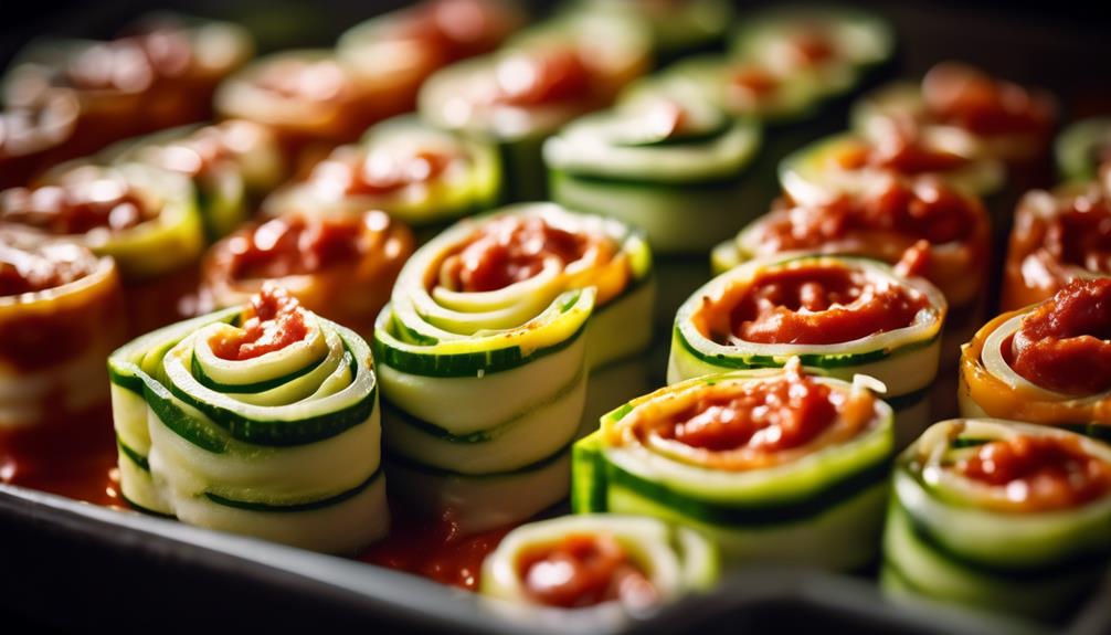 zucchini noodle lasagna rolls