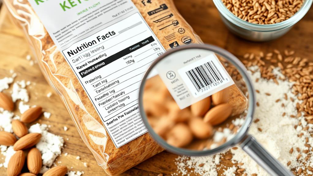 keto bread label reading