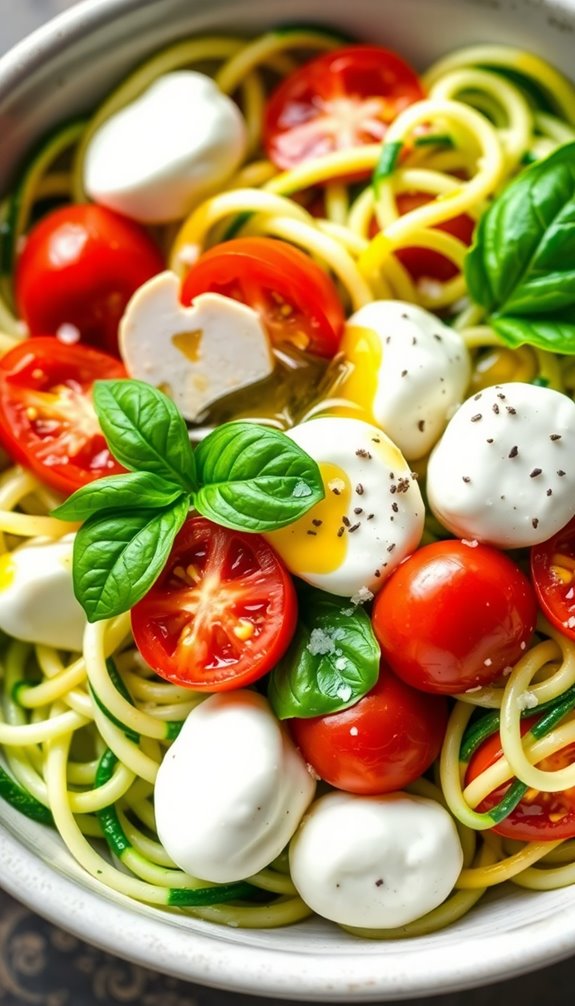 zucchini noodles with mozzarella